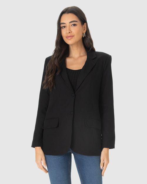 Blazer Feminino Com Bolso Frontal Em Viscolinho