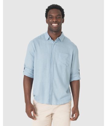 Camisa Masculina Regular Manga Longa Em Viscolinho