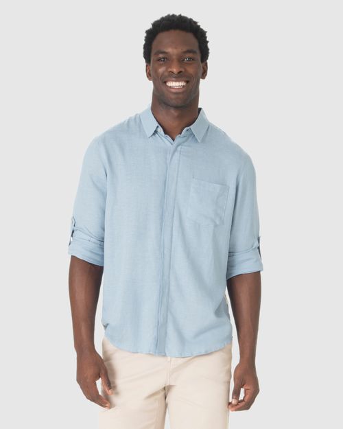 Camisa Masculina Regular Manga Longa Em Viscolinho