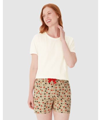 Pijama Feminino Mickey My Post Coffee Face Em Algodão