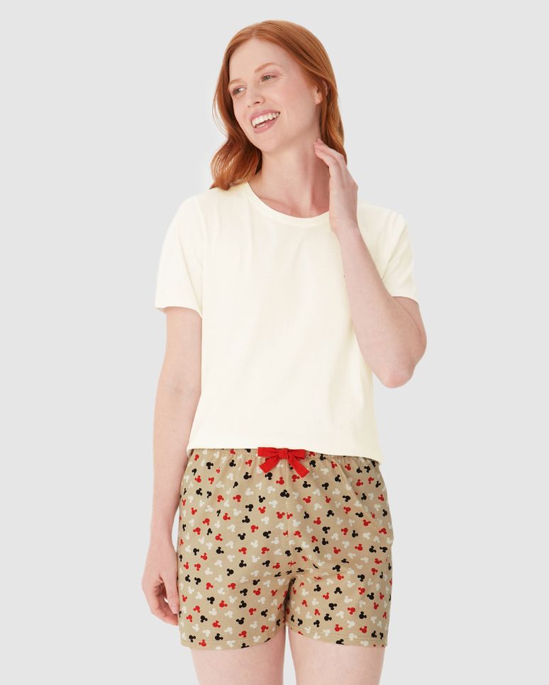 Pijama Feminino Mickey My Post Coffee Face Em Algodão