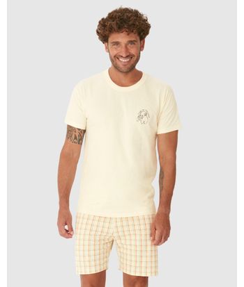 Pijama Curto Masculino Clube da Preguiça Em Algodão