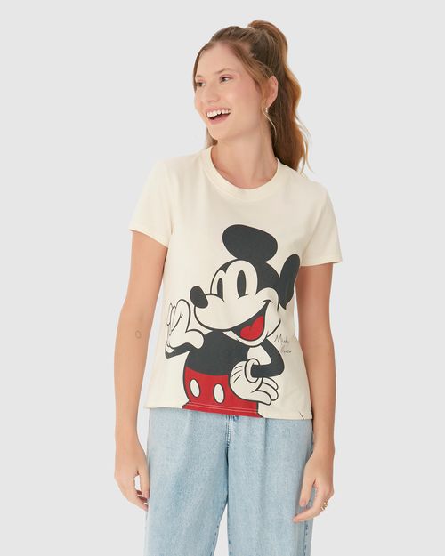 Camiseta Feminina Estampa Mickey Mouse Em Algodão