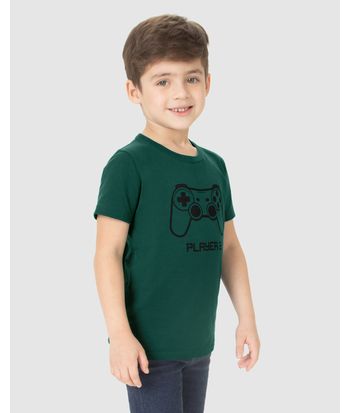 Camiseta Infantil Unissex Estampa Player 2 Em Algodão Malwee Kids