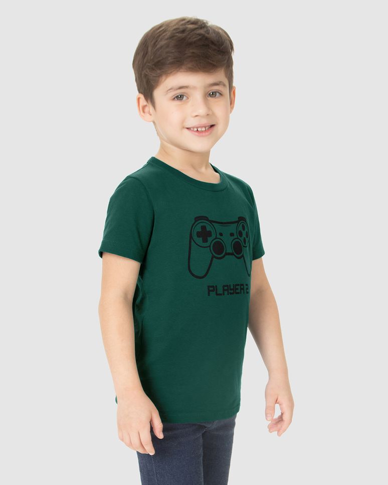 Camiseta Infantil Unissex Estampa Player 2 Em Algodão Malwee Kids