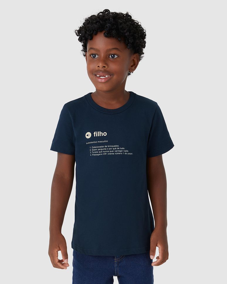 Camiseta Infantil Menino Dicionário Palavra Filho Em Algodão Malwee Kids