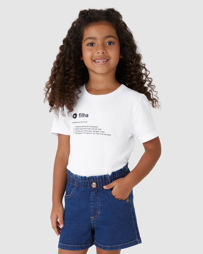 Camiseta Infantil Menina Dicionário Palavra Filha Em Algodão Malwee Kids