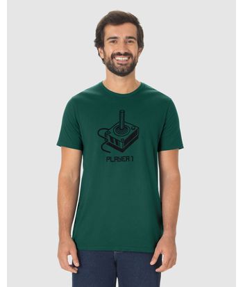 Camiseta Masculina Estampa Player 1 Em Algodão