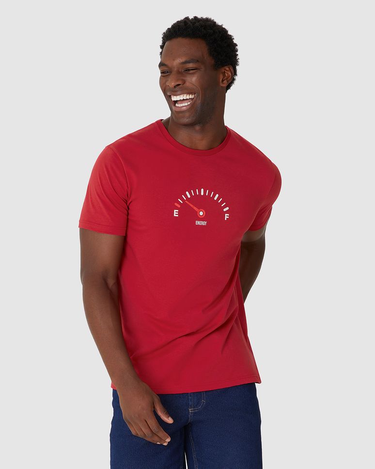 Camiseta Masculina Estampa Energy Em Algodão