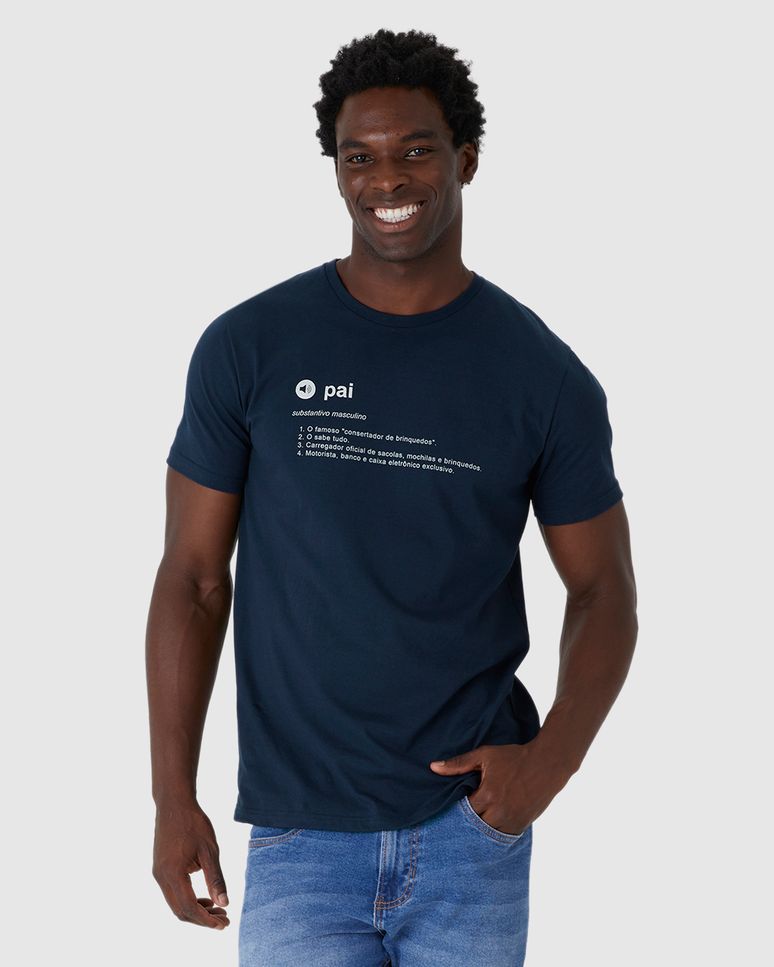 Camiseta Masculina Dicionário Palavra Pai Em Algodão