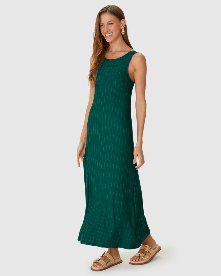 Vestido Midi Feminino Amplo Em Malha Viscose Texturizada