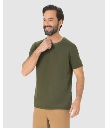 Camiseta Pima Masculina Com Acabamento No Decote Interno