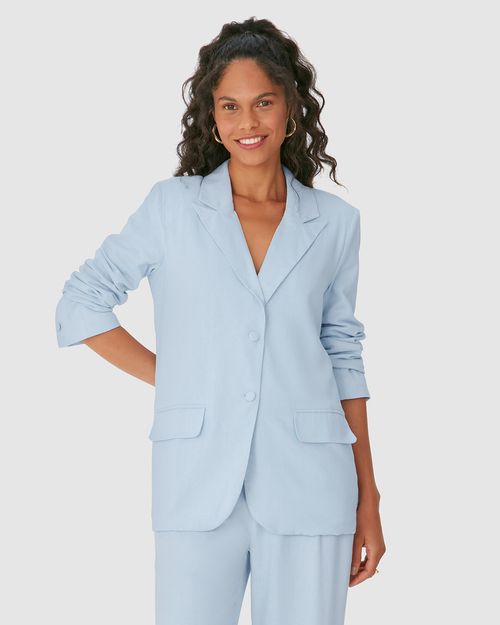 Blazer Feminino Com Bolso Frontal Em Viscolinho