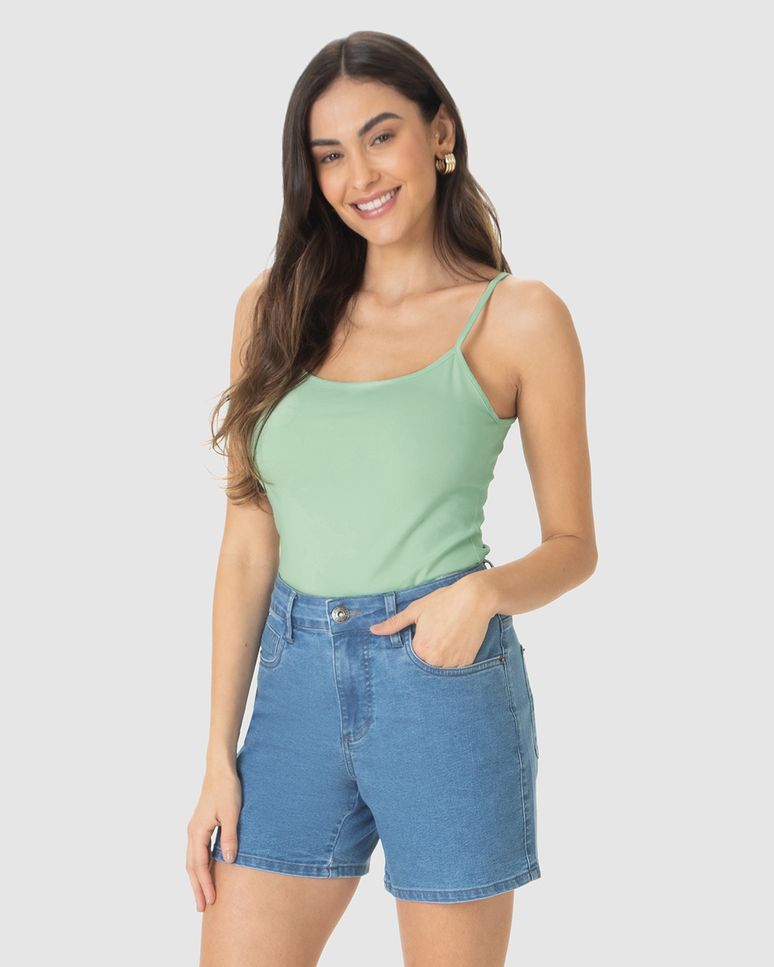 Regata Básica Feminina Alça Fina Em Algodão