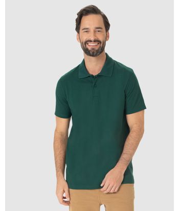 Camisa Polo Básica Masculina Peitilho Frontal Em Algodão