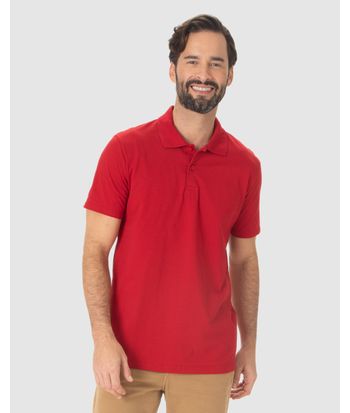 Camisa Polo Básica Masculina Peitilho Frontal Em Algodão