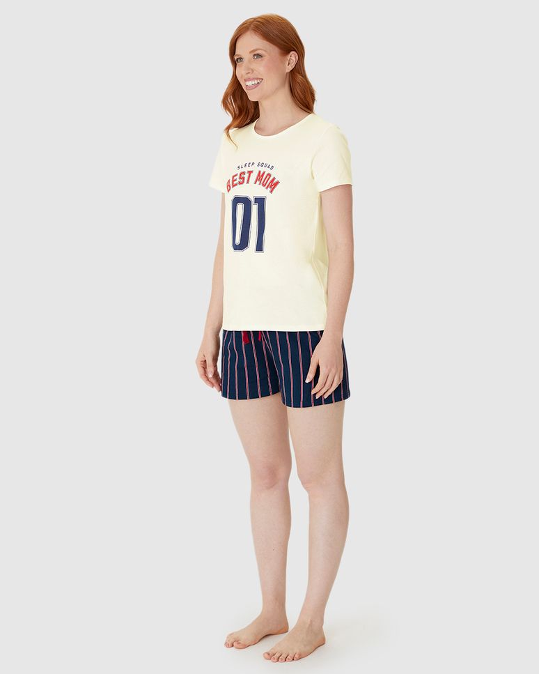 Pijama Curto Feminino Sleep Squad Best Mom Em Algodão