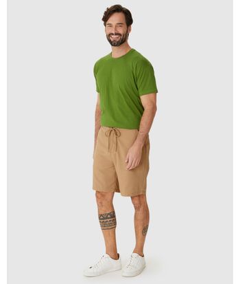 Bermuda Masculina Chino Cadarço Funcional Em Linho