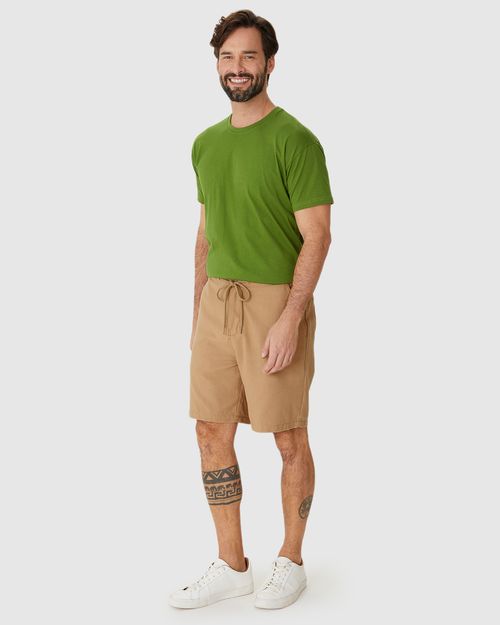 Bermuda Masculina Chino Cadarço Funcional Em Linho
