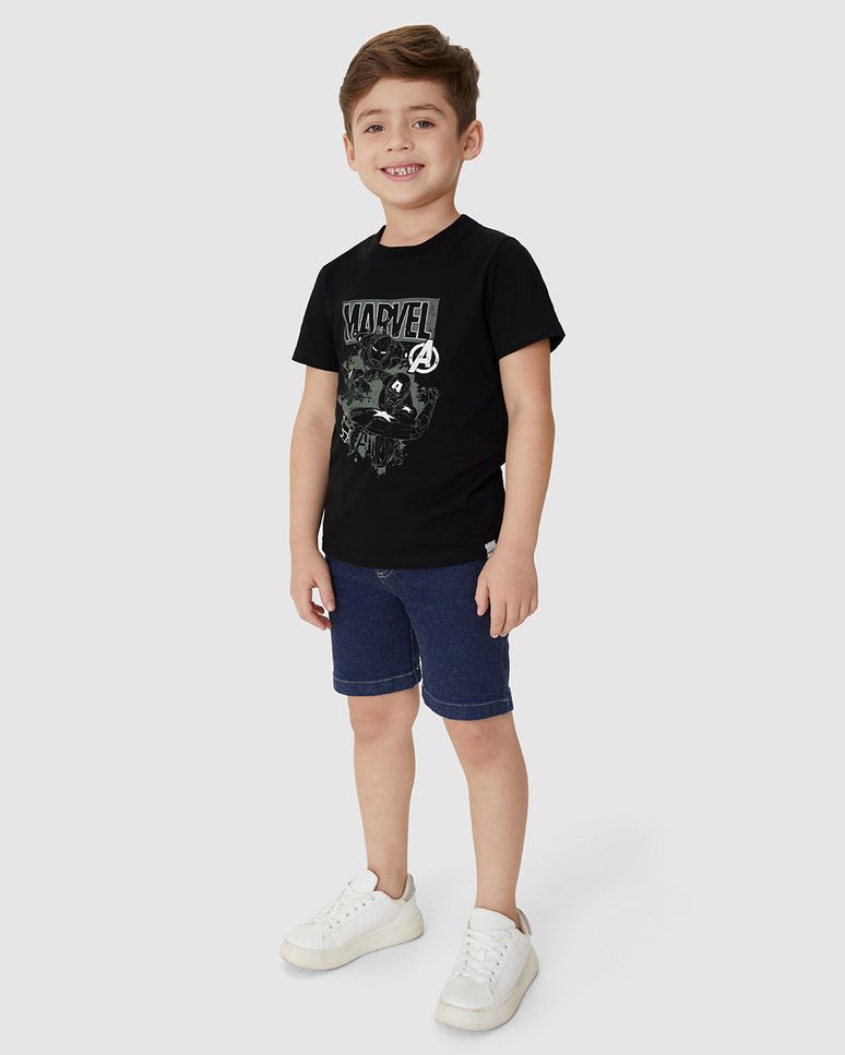 Camiseta Infantil Menino Avengers Estampa Brilha No Escuro Malwee Kids