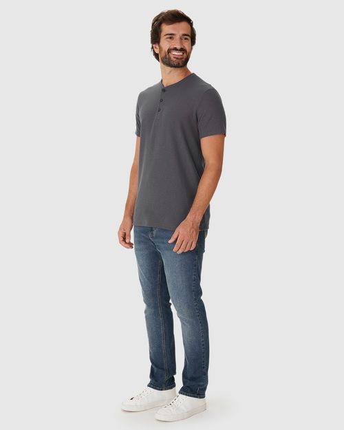 Camiseta Masculina Peitilho Frontal Em Malha Texturizada