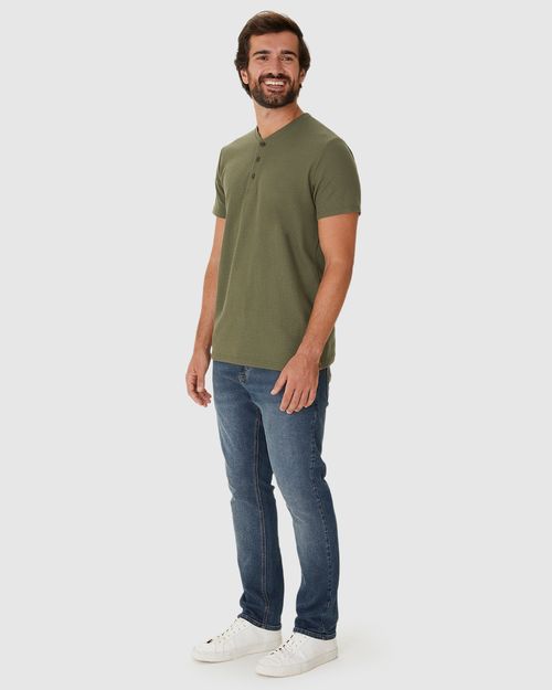 Camiseta Masculina Peitilho Frontal Em Malha Texturizada