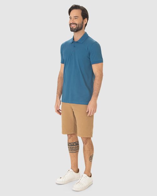 Camisa Polo Básica Masculina Em Algodão Pima