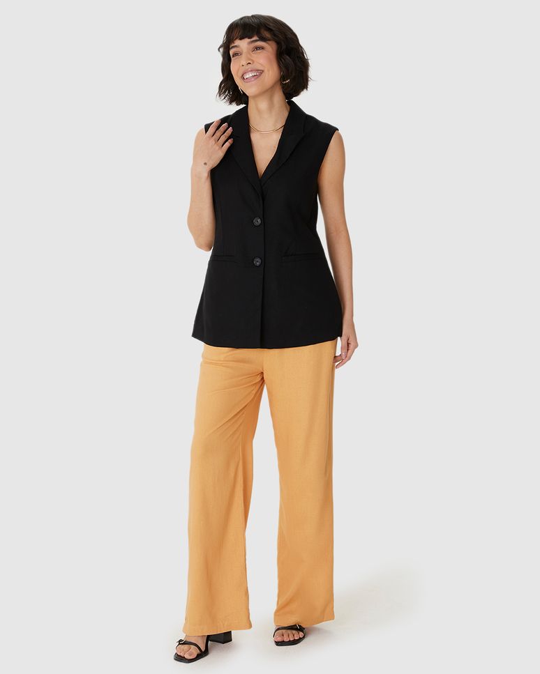 Colete Alongado Feminino Alfaiataria Em Viscolinho