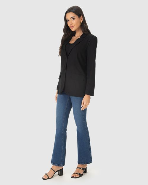 Blazer Feminino Com Bolso Frontal Em Viscolinho