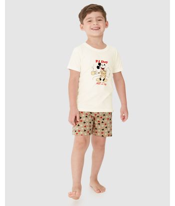 Pijama Infantil Menino Mickey PJ Day, All Day Em Algodão Malwee Kids