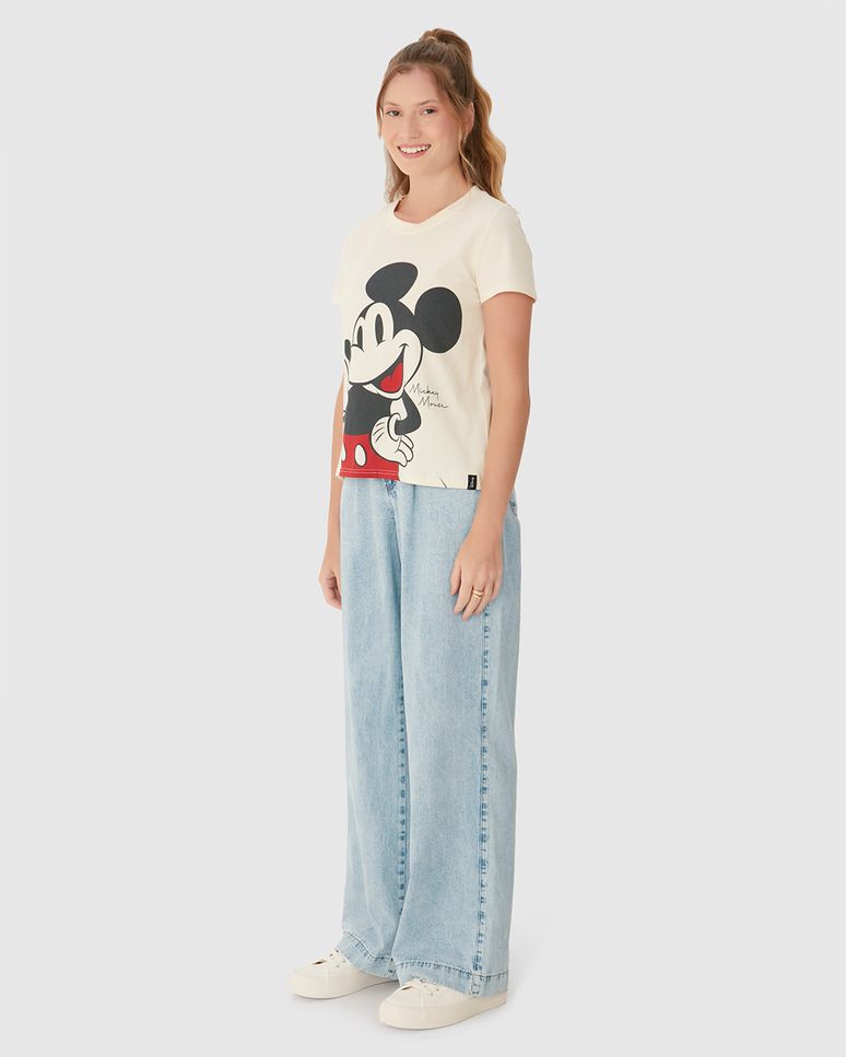 Camiseta Feminina Estampa Mickey Mouse Em Algodão
