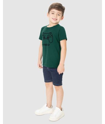 Camiseta Infantil Unissex Estampa Player 2 Em Algodão Malwee Kids