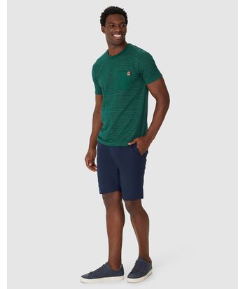 Camiseta Masculina Bolso Peitoral Em Moletinho Listrado