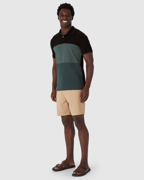 Camisa Polo Masculina Slim Bicolor Em Piquet Stretch