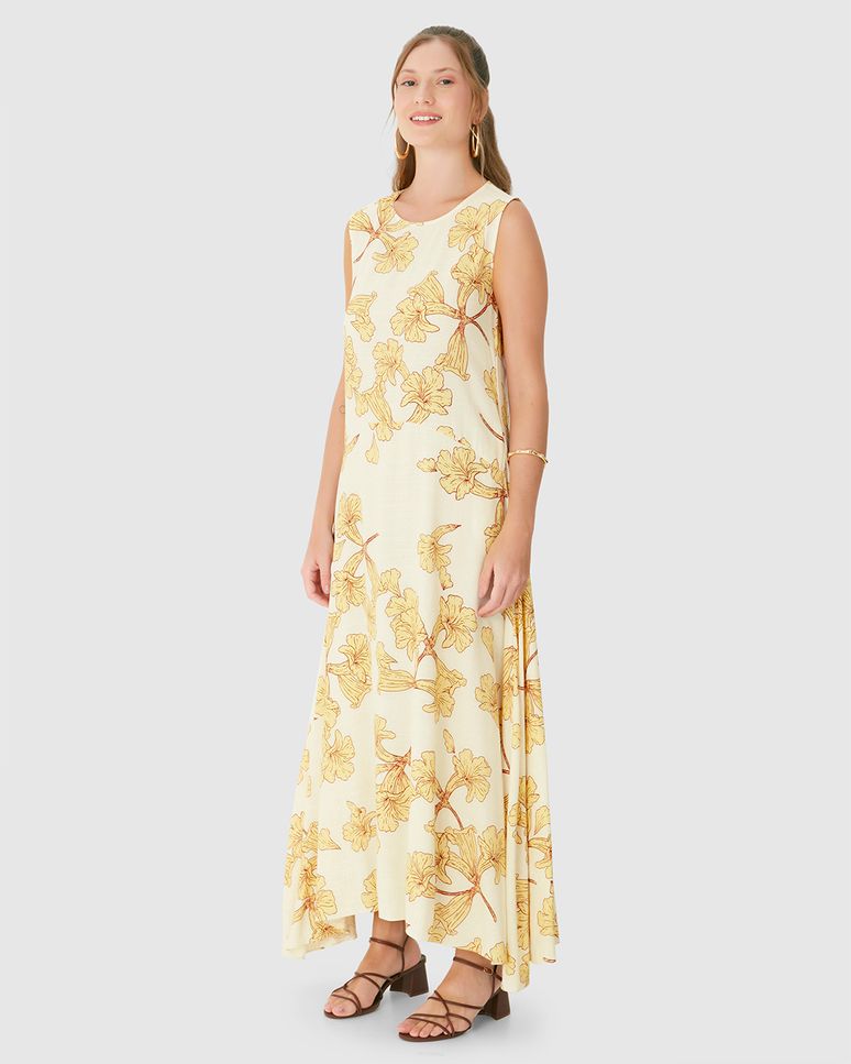 Vestido Midi Feminino Bolso Funcional Em Viscolinho Texturizado