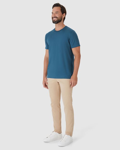 Camiseta Pima Masculina Com Acabamento No Decote Interno