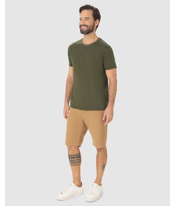 Camiseta Pima Masculina Com Acabamento No Decote Interno