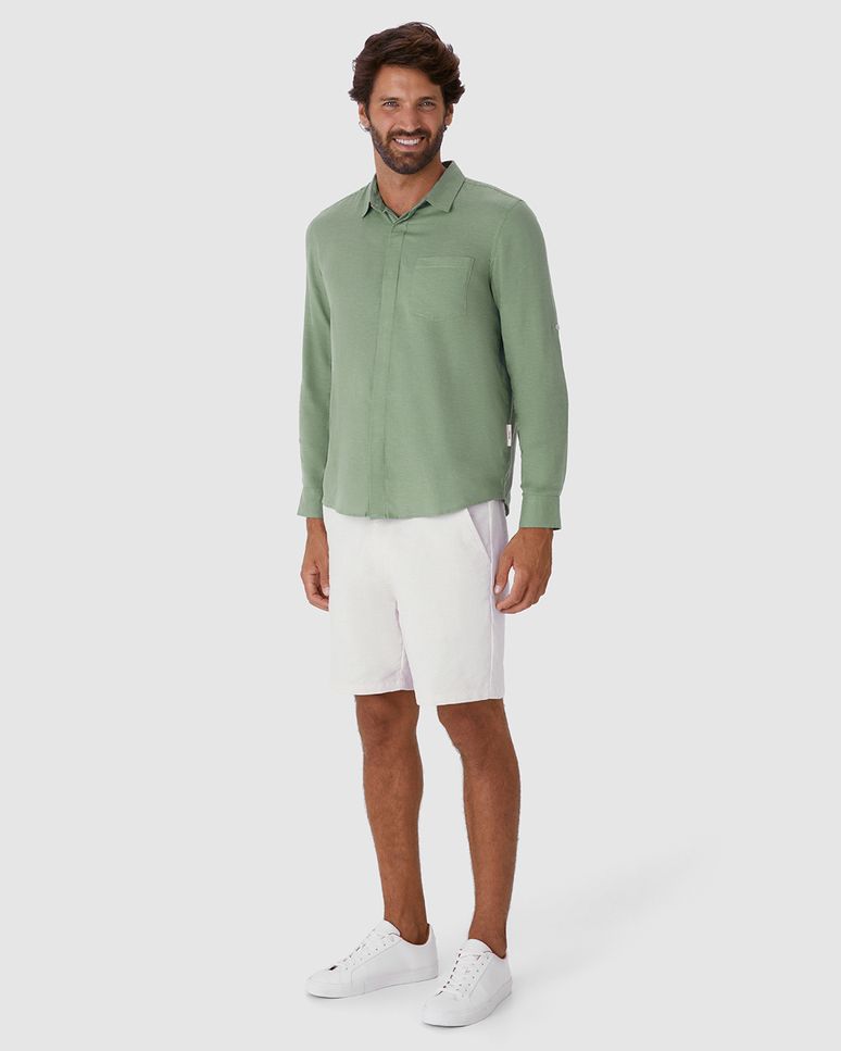 Camisa Masculina Regular Manga Longa Em Viscolinho