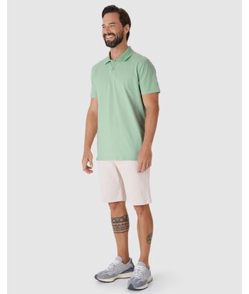 Camisa Polo Básica Masculina Gola Retilínea Em Piquet Stretch
