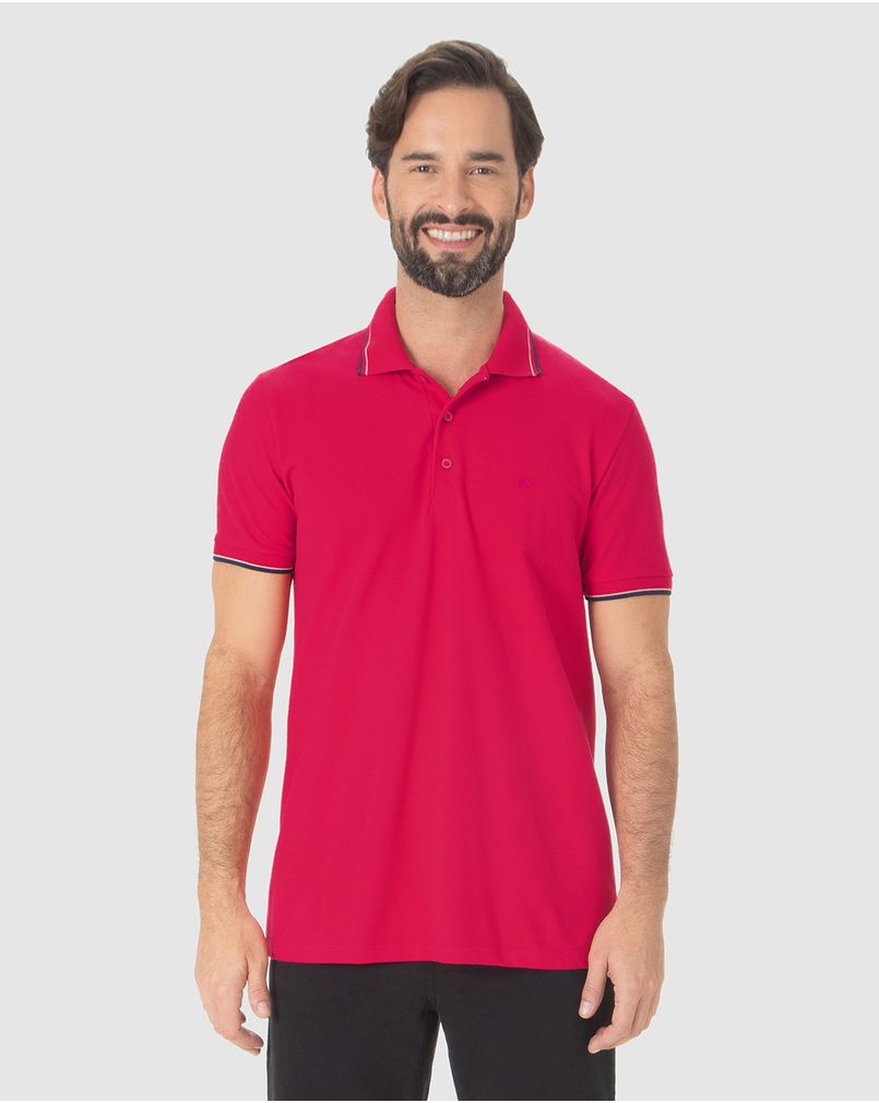 Camisa Polo Básica Masculina Em Piquet Premium ROSA - Malwee