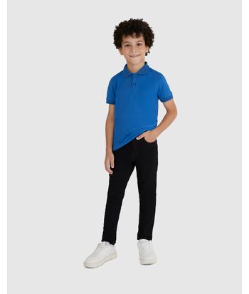 Calça Infantil Menino Skinny Cintura Ajustável Em Sarja Stretch Malwee Kids