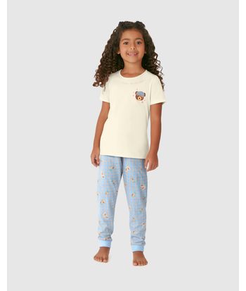 Pijama Infantil Menina 3 Peças Happy Spring Days Em Algodão Malwee Kids