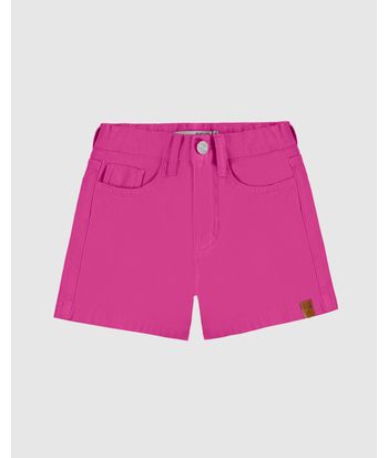 Shorts Infantil Menina Cintura Elástico Ajustável Em Sarja Stretch Malwee Kids