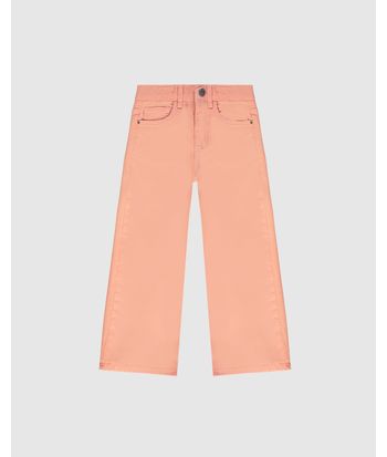 Calça Infantil Menina Wide Leg Cintura Ajustável Em Sarja Stretch Malwee Kids