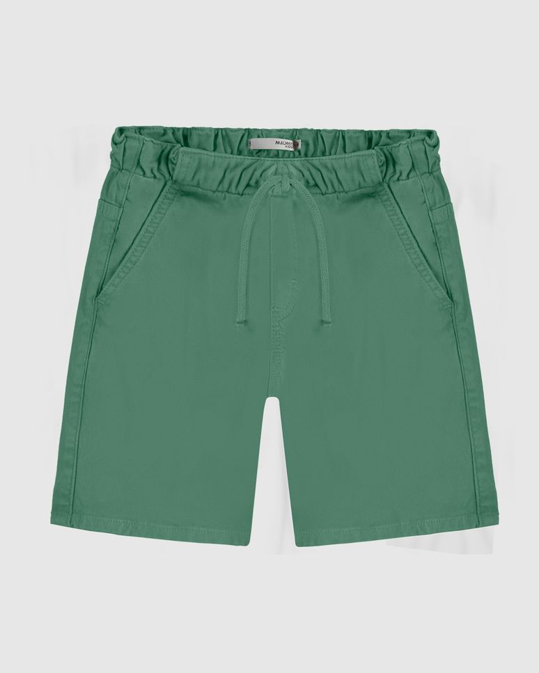 Bermuda Infantil Menino Cadarço Frontal Em Sarja Com Elastano Malwee Kids