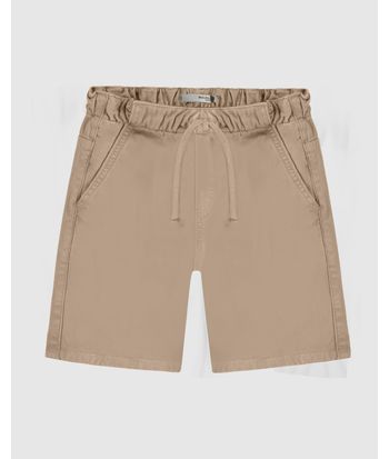 Bermuda Infantil Menino Cadarço Frontal Em Sarja Com Elastano Malwee Kids