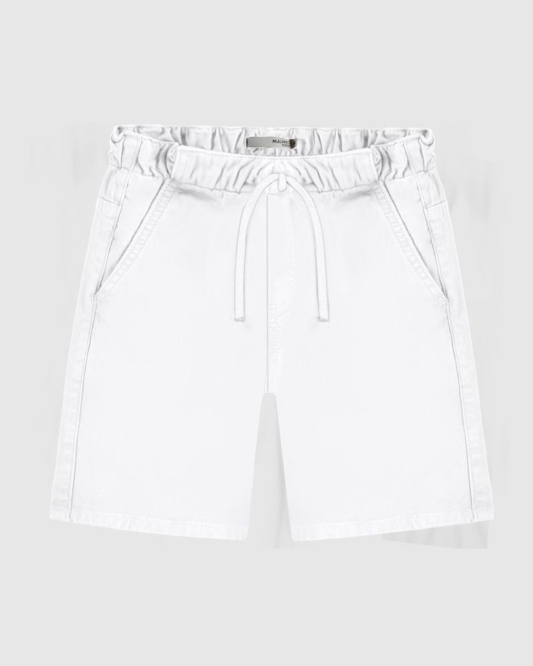 Bermuda Infantil Menino Cadarço Frontal Em Sarja Com Elastano Malwee Kids
