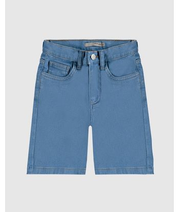 Bermuda Infantil Menino Cintura Elástico Ajustável Em Jeans Moletom Malwee Kids