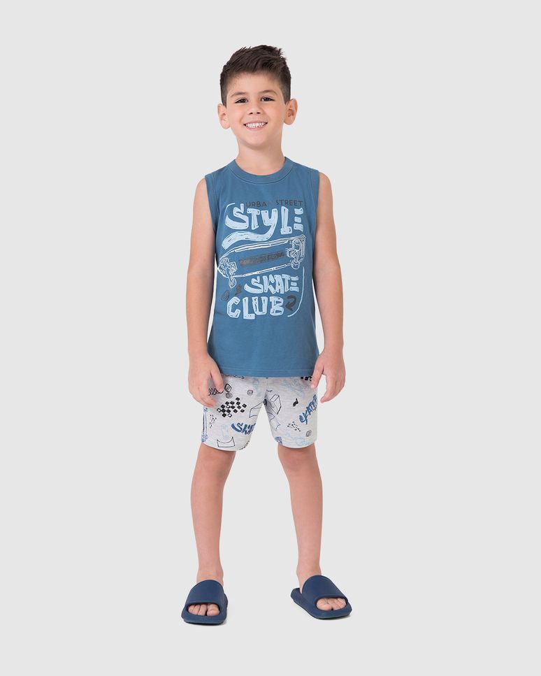 Pijama Infantil Menino Urban Street Style Skate Club Em Algodão Malwee Kids