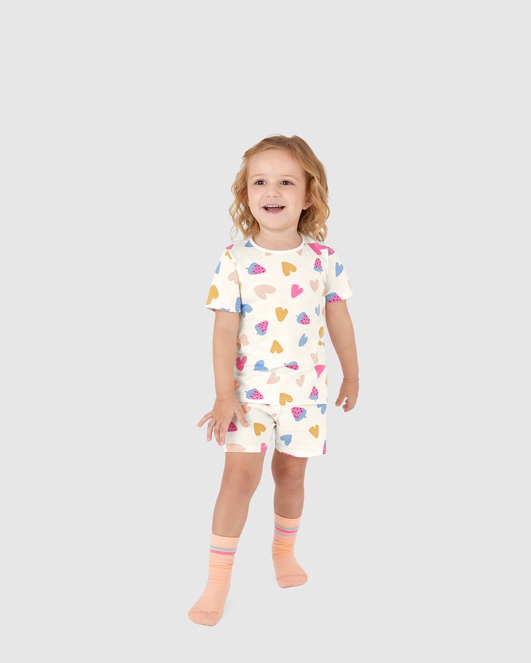 Pijama Infantil Menina Estampado Brilha No Escuro Em Algodão Malwee Kids